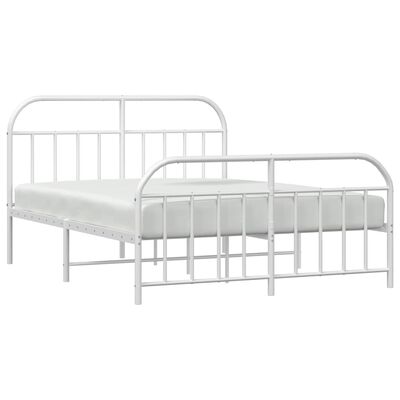 vidaXL Cadre de lit métal sans matelas et pied de lit blanc 180x200 cm