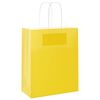 vidaXL Sacs en papier Bags pcs avec poign&eacute;es jaune 18x8x22 cm