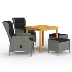 vidaXL Ensemble &agrave; manger de jardin 5 pcs Gris clair