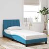 vidaXL Cadre de lit sans matelas Hanko bleu 90x190 cm velours