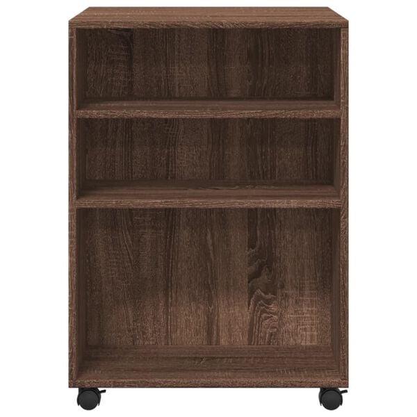 vidaXL Table d'appoint avec roues ch&ecirc;ne marron bois d'ing&eacute;nierie