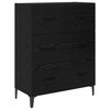 vidaXL Buffet Ch&ecirc;ne noir 69,5 x 34 x 90 cm Bois d'ing&eacute;nierie et fer