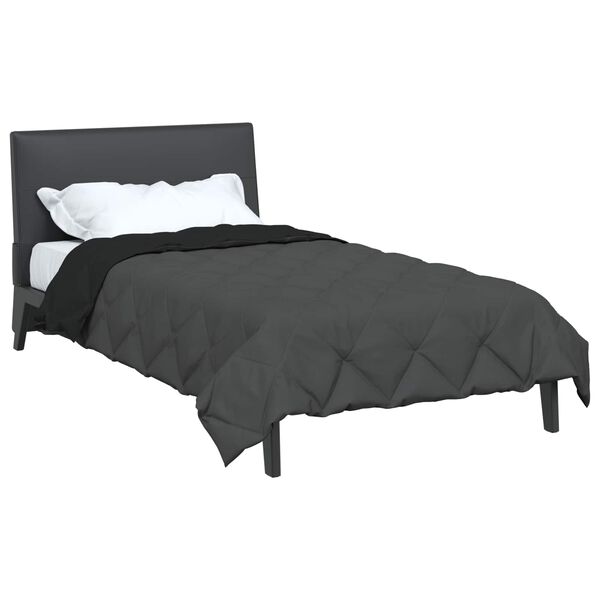 vidaXL Duvet complet toute l'ann&eacute;e Noir et anthracite 220 x 155 cm