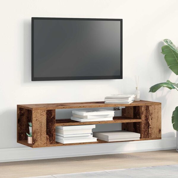 vidaXL Meuble TV Bois ancien 100 x 30 x 26,5 cm Bois d'ing&eacute;nierie