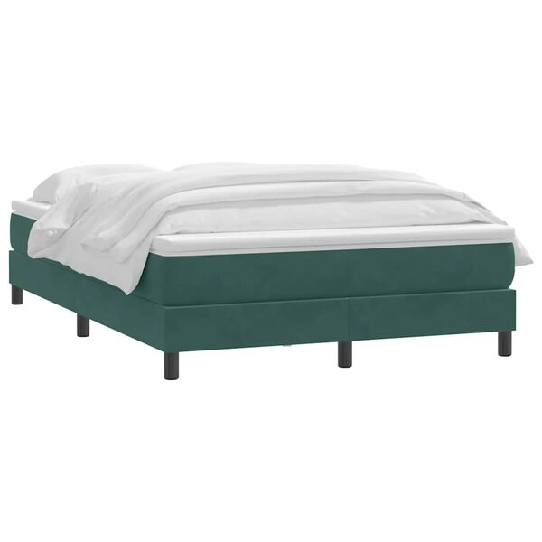 vidaXL Sommier &agrave; lattes de lit et matelas vert fonc&eacute; 160x210cm velours