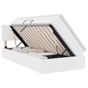 vidaXL Lit avec rangement et LED avec bandes LED Blanc pur 90 x 190 cm