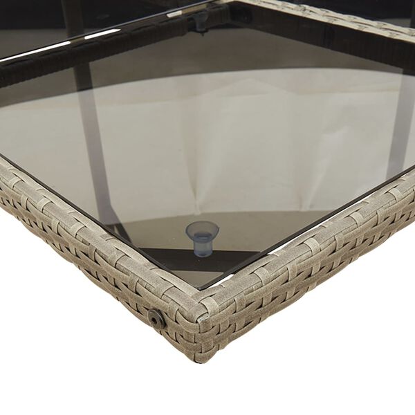 vidaXL Ensemble &agrave; manger de jardin 15 pcs coussins gris r&eacute;sine tress&eacute;e