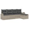vidaXL Ensemble de Canap&eacute;s avec coussin Gris clair polyrotin