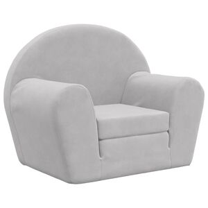vidaXL Canap&eacute;-lit pour enfants gris clair peluche douce