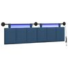 vidaXL T&ecirc;te de lit suspendue Avec lumi&egrave;re LED Bleu Tissu