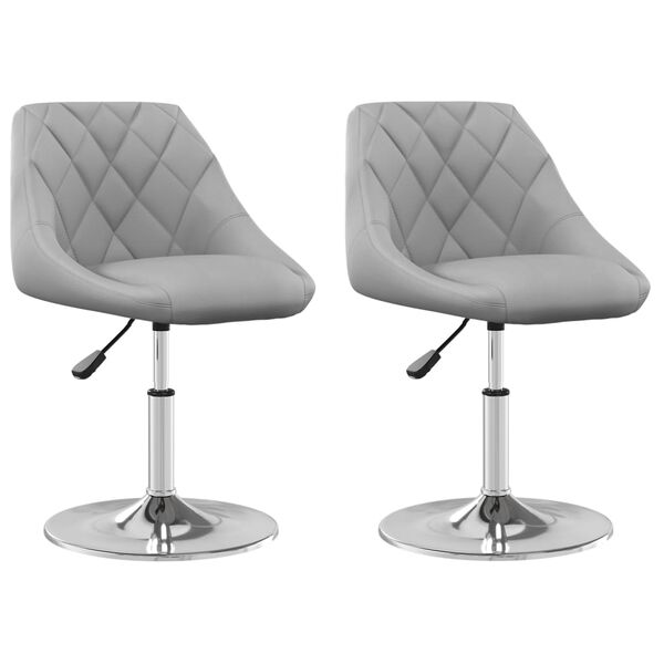 vidaXL Chaises pivotantes &agrave; manger lot de 2 Gris clair Velours
