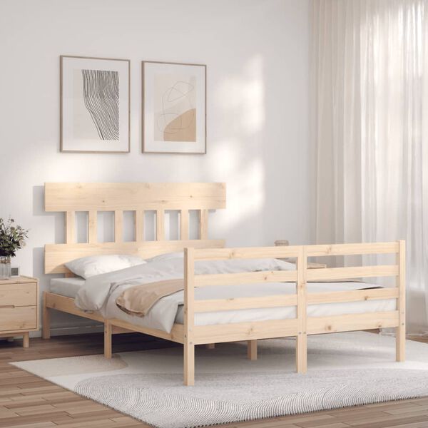 vidaXL Cadre de lit sans matelas 120x200 cm bois massif