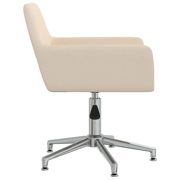 vidaXL Chaise pivotante de salle &agrave; manger Cr&egrave;me Tissu