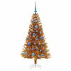 vidaXL Sapin de No&euml;l avec 150 LED avec support Dor&eacute; 150 cm PET