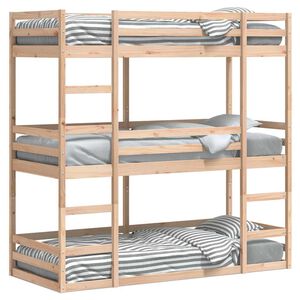 vidaXL Lit superpos&eacute; triple sans matelas 90x190 cm bois de pin massif