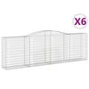 vidaXL Paniers &agrave; gabions arqu&eacute;s 6 pcs 400x50x120/140 cm Fer galvanis&eacute;