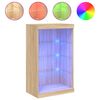 vidaXL Buffet avec lumi&egrave;res LED ch&ecirc;ne sonoma 60,5x37x100 cm