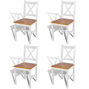 vidaXL Chaises &agrave; manger lot de 4 blanc bois de pin