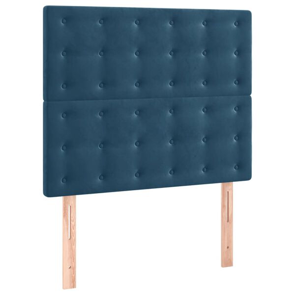vidaXL T&ecirc;te de lit Bleu fonc&eacute; 80x5x118/128 cm Velours