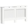 vidaXL Cache-Radiateur Blanc brillant 152 x 19 x 81,5 cm