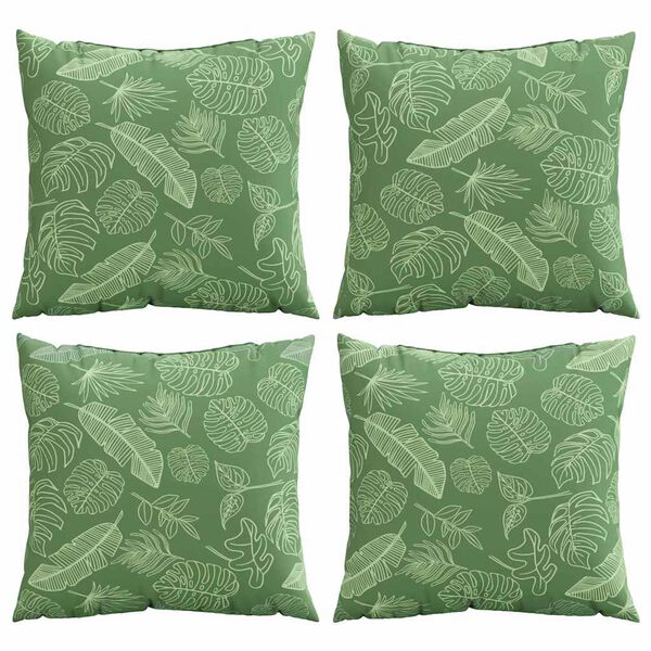 vidaXL Coussins &Eacute;parpill&eacute;s Feuille 4 pcs Motif feuille 60 x 60 cm