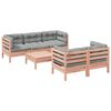 vidaXL Salon de jardin 6 pcs et coussins bois massif sapin de douglas