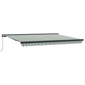 vidaXL Auvent r&eacute;tractable Vert et blanc 4 &times; 3 m Toile et Aluminium