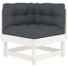 vidaXL Canap&eacute; d'angle avec coussins blanc bois de pin solide
