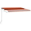 vidaXL Auvent automatique capteur de vent LED 450x350 cm Orange marron