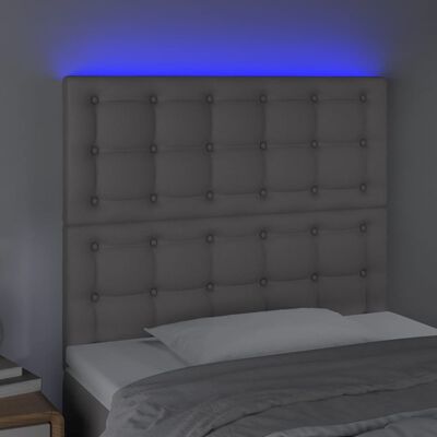 vidaXL Tête de lit à LED Gris 90x5x118/128 cm Similicuir