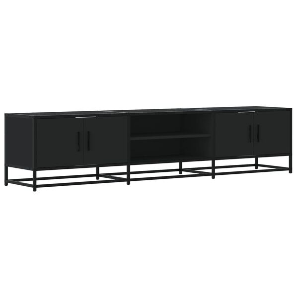vidaXL Meuble TV noir 180x35x41 cm bois d'ingénierie