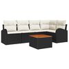 vidaXL Ensemble de canap&eacute; de jardin 6 pc Noir polyrotin