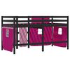 vidaXL Lit mezzanine enfants avec rideaux sans matelas rose 90x200cm