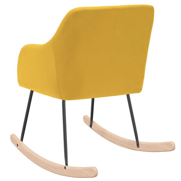 vidaXL Chaise &agrave; bascule Jaune Tissu