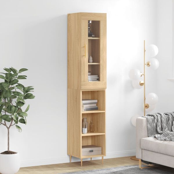 vidaXL Buffet haut Chêne sonoma 34,5x34x180 cm Bois d'ingénierie