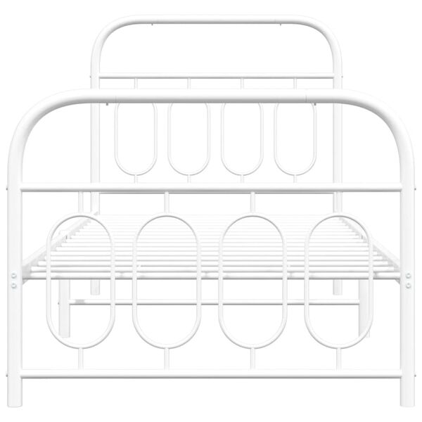 vidaXL Cadre de lit métal sans matelas avec pied de lit blanc 80x200cm