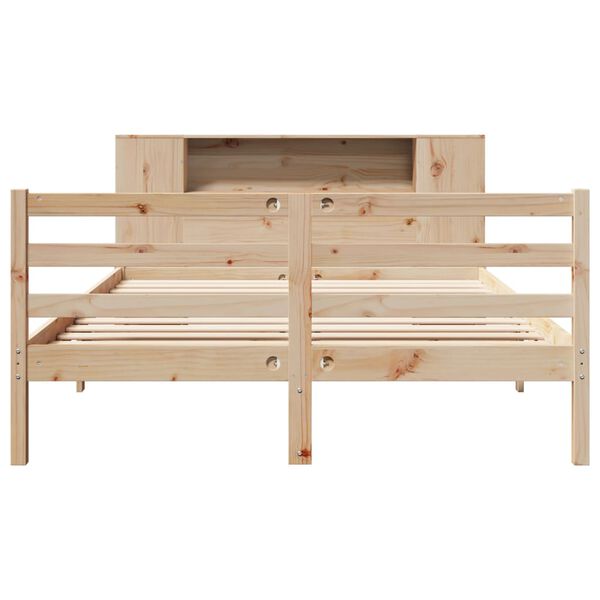 vidaXL Lit bibliothèque sans matelas 140x200 cm bois massif de pin