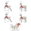 vidaXL Renne de No&euml;l avec tra&icirc;neau 5 pc 100 LED Blanc chaud