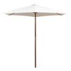 vidaXL Parasol avec poteau en bois 270 x 270 cm Blanc cr&egrave;me