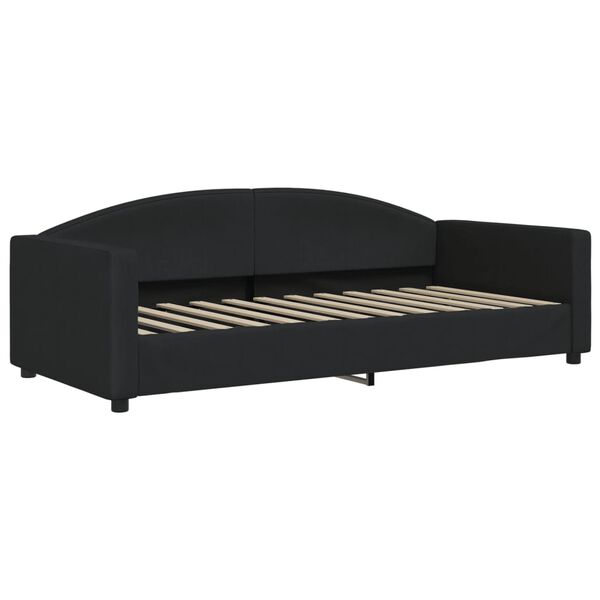 vidaXL Lit de jour avec matelas noir 90x200 cm tissu