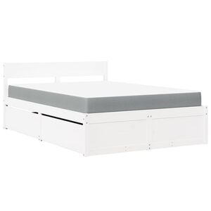 vidaXL Lit avec tiroirs et matelas blanc 120x190 cm bois massif de pin