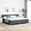 vidaXL Lit &agrave; ressorts avec matelas Gris fonc&eacute; 200 x 200 cm tissu