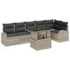 vidaXL Ensemble de canap&eacute; de jardin 7 pc Gris clair polyrotin