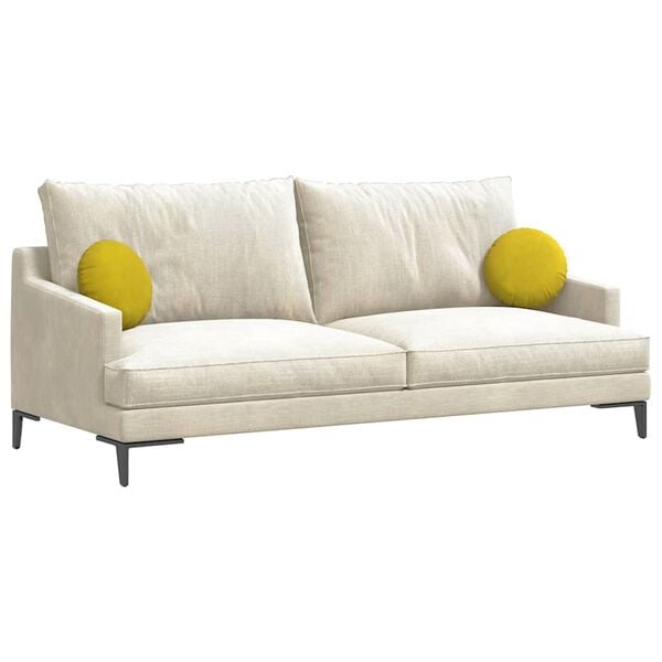 vidaXL Coussins de si&egrave;ge 2 pcs Jaune &Oslash; 40 x 13 cm Velours