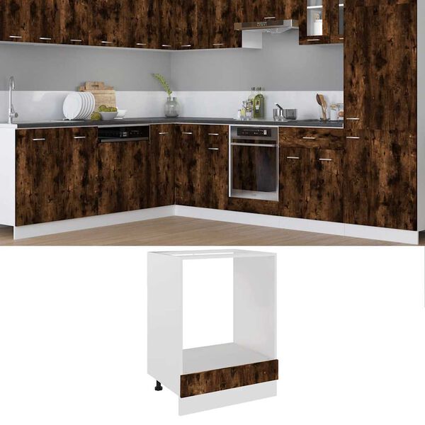 vidaXL Meuble de four "Riga" Chêne fumé 60 x 46 x 81,5 cm Bois d'ingénierie