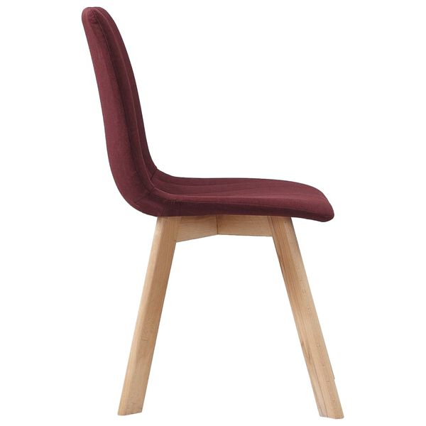vidaXL Chaises &agrave; manger lot de 4 rouge bordeaux tissu