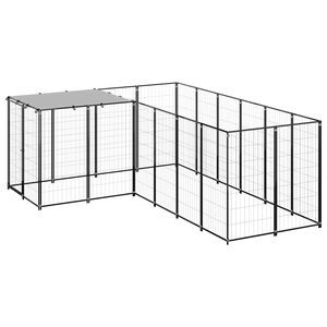 vidaXL Chenil Noir 4,84 m&sup2; Acier