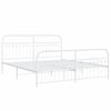 vidaXL Cadre de lit m&eacute;tal sans matelas et pied de lit blanc 183x213 cm