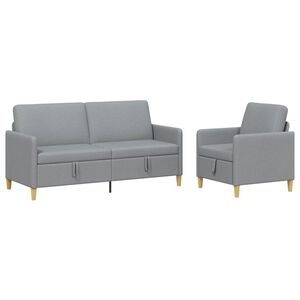 vidaXL Canap&eacute; avec rangement 2 pcs Gris clair Polyester
