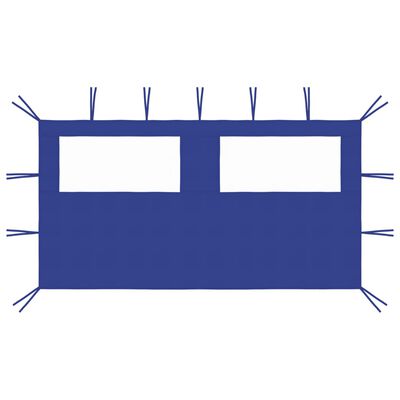vidaXL Paroi latérale de belvédère avec fenêtres 4x2 m bleu